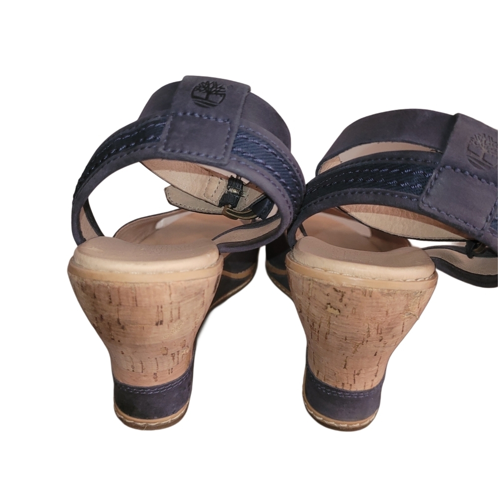 Timberland Earthkeepers Maeslin Blue Wedge Sandals 8 - Picture 3 of 8